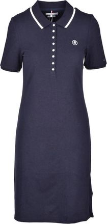 Tommy Hilfiger Damesjurk - Dames - Casual kleedjes - Blauw - 2XS - Katoen - Kleedjes