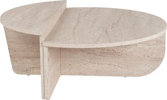 Hanah Home Tavolino Basso Da Salotto Design Asimmetrico 90x60cm Orion - Beige