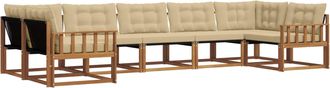 vidaXL Conjunto De Sof&aacute;s De Exterior 7 Uds. Natural Y Beige Vidaxl