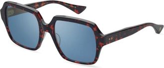 Dita Eyewear Luzpa Zonnebril Rood Tortoise/Blauw Goud Spiegel - Dames - Zonnebrillen - Bruin - ONE Size - Accessoires