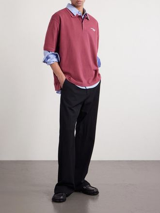 Acne Studios Egnes Logo-Embroidered Cotton Piqu&eacute; Polo Shirt