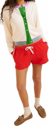 FRNCH Patrick Colorblock Cardigan In Cream