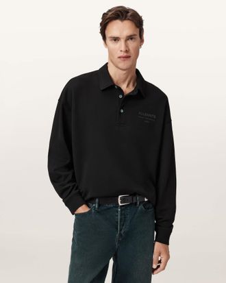 AllSaints Xander Long Sleeve Polo Shirt