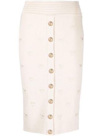 Pinko Gonna midi Love Bird con ricamo - Toni neutri