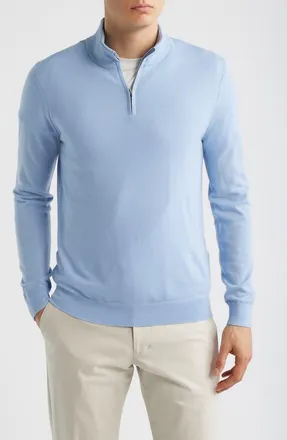 Reiss Blackhall Wool Quarter Zip Sweater in Soft Blue at Nordstrom, Size Xx-Large