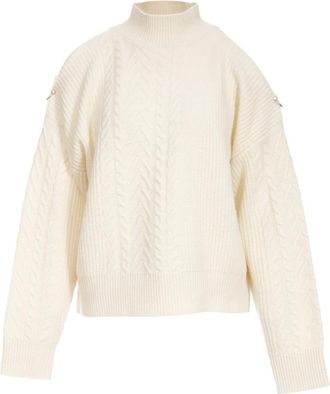 Roberto Cavalli Pullover met col - Dames - Truien - Beige - Maat: M
