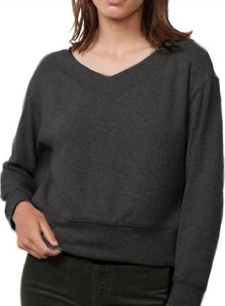 Velvet Sloe Cropped Sweater In Anthracite