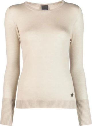 Lorena Antoniazzi Gebreide Choker Trui - Dames - Cashmere truien - Beige - 2XS - Kasjmier - Truien & Vesten