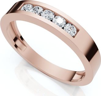 Pompeii3 Mens 1/4Ct Channel Set Diamond Wedding Ring 14k Gold Lab Grown