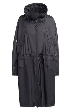 adidas by Stella McCartney Longline WIND.RDY Hooded Parka in Black at Nordstrom Rack, Size X-Large