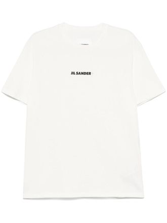Jil Sander logo-print T-shirt - men - Cotton - M - Neutrals