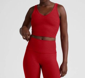 Beyond Yoga Good Day Tank In Holly Red Heather