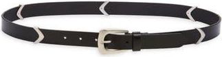 AllSaints Arrow Ornament Leather Belt in Black /Antique Nickel at Nordstrom Rack, Size X-Small