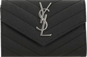 Saint Laurent Cassandre monogram envelope wallet - Black
