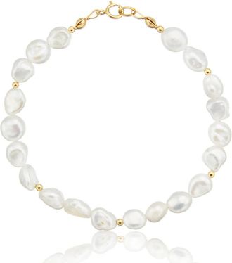Lily & Roo Gold Beaded Baroque Pearl Bracelet