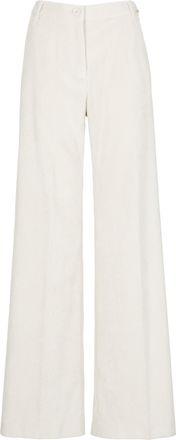 Herno Ivory Wide-Leg Corduroy Pants
