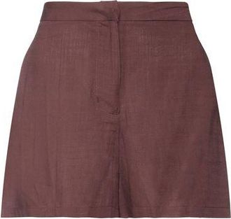Glamorous High Waisted Wide Leg Shorts for Women in Brown with Regular Fit