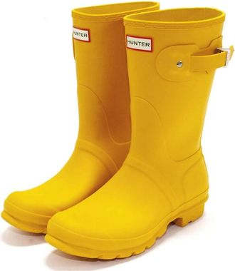 Hunter Womens Original Short Rain Boot In Yellow