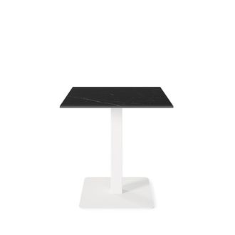 Koketto Home Mesa baja cuadrada tapa porcelanico negra y pata blanca