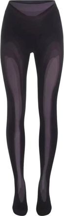 MUGLER Stirrup Mesh Leggings - Dames - Pantys - Zwart - S - Ondergoed