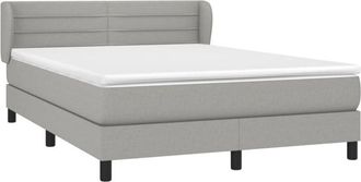 vidaXL Vidaxl - Cama Box Spring Con Colch&oacute;n Tela Gris Claro 140x190 Cm