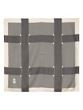 Saint Laurent square-shape silk scarf - Neutrals