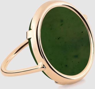 Ginette NY Bague Disc Jade Or Rose