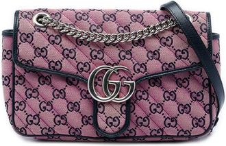 Gucci Pre-owned Gucci Medium GG Marmont Matelasse Diagonal GG Canvas Shoulder Bag Ladies NENHZBY02ZZTH83L