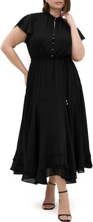 City Chic Yasmine Maxi Dress in Black at Nordstrom, Size 10W