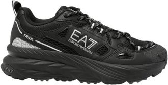 Emporio Armani Logo Sneakers - Heren - Schoenen - Zwart - Maat: 42 EU Leer