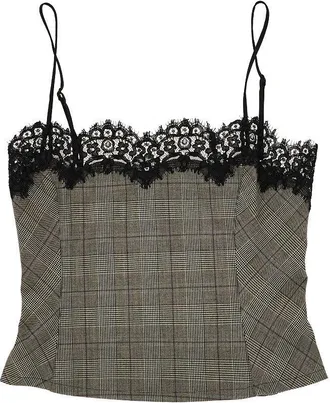 Pinko Prince of Wales top with lace trim Woman 38