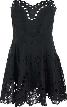 Charo Ruiz Ibiza Abito midi con ricamo - Nero