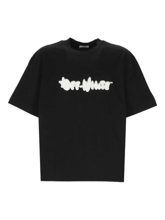 Off-white T-shirt met logoprint - Zwart