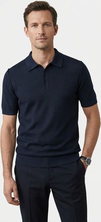 Olymp Poloshirt OLYMP Strick Casual, Herren, Gr. XXL, marine, Feinstrick, Obermaterial: 84% Baumwolle, 16% Polyamid, meliert, regular fit h&uuml;ftbedeckend, hoc
