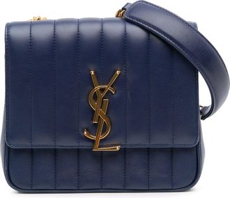 Saint Laurent Pre-owned Womens Becky Shoulder Bag Classic - Dark Blue Leather - One Size