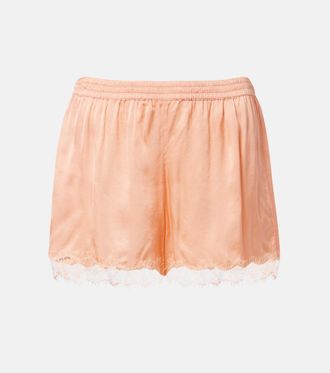 Poupette St Barth Shorts Doris de sat&eacute;n con encaje