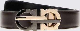 Ferragamo Cintura Gancini reversibile in pelle di vitello liscia