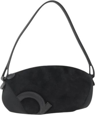 Ferragamo Pre-owned Suede Schoudertas - Dames - Vintage Schoudertas - Zwart - ONE Size - Su&egrave;de - Vintage