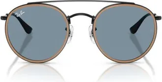 Ray-Ban 51mm Aviator Sunglasses in Black /Blue at Nordstrom