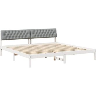 vidaXL Estructura De Cama Con Cabecera Y Gris Claro 200 X 200 Cm Vidaxl
