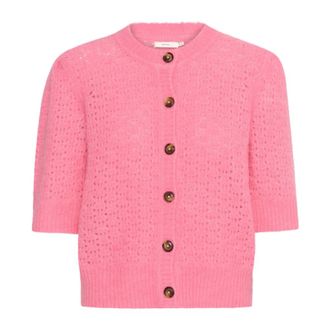 Inwear Cardigans, female, Pink, M, Short Sleeve Cardigan French Rose