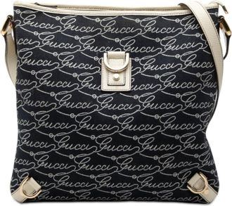 Gucci Pre-owned Gucci 85th Anniversary Denim Abbey D Ring Crossbody 131326 204991