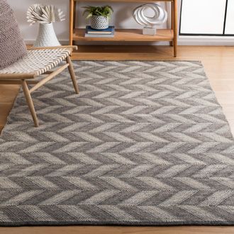 Safavieh Kilim Flat Weave Area Rug, Grey / Ivory Contemporary Style Easy Care