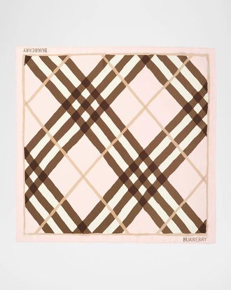 Burberry Watercolor Check Silk Scarf