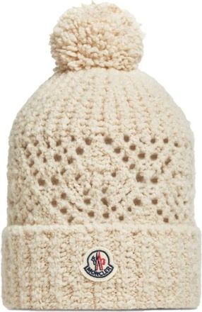 Moncler Kids Cable Bobble Hat in Pink