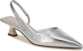 Franco Sarto Devin Kitten Heel Slingback Pump in Silver at Nordstrom Rack, Size 5.5
