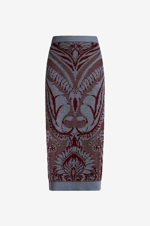 Etro Midi-Strick-Schlauchrock Paisley Intarsia