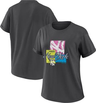 WEAR by Erin Andrews Womens WEAR by Erin Andrews Charcoal New York Yankees Domestic Box Color Boyfriend T-Shirt at Nordstrom, Size Small