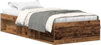 vidaXL Vidaxl - Estructura De Cama Sin Colch&oacute;n Madera De Ingenier&iacute;a Envejecida