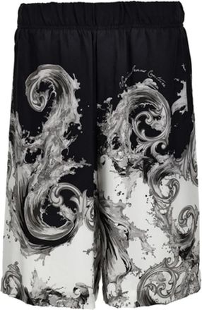 Versace Jeans Couture Printed Twill Viscose Shorts - Heren - Korte Broeken - Blauw - S - Polyester - Korte Broeken